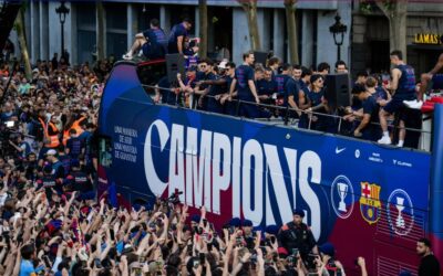 Cerca de 750.000 personas tiñen Barcelona de blaugrana